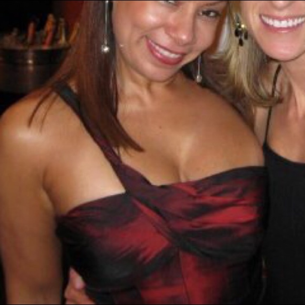 BCBG Maxazria red and black cocktail dress